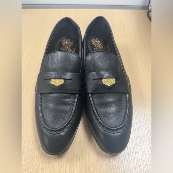 Vince Camuto Shoes - Vince Camuto Black and Gold Slip-On Loafers